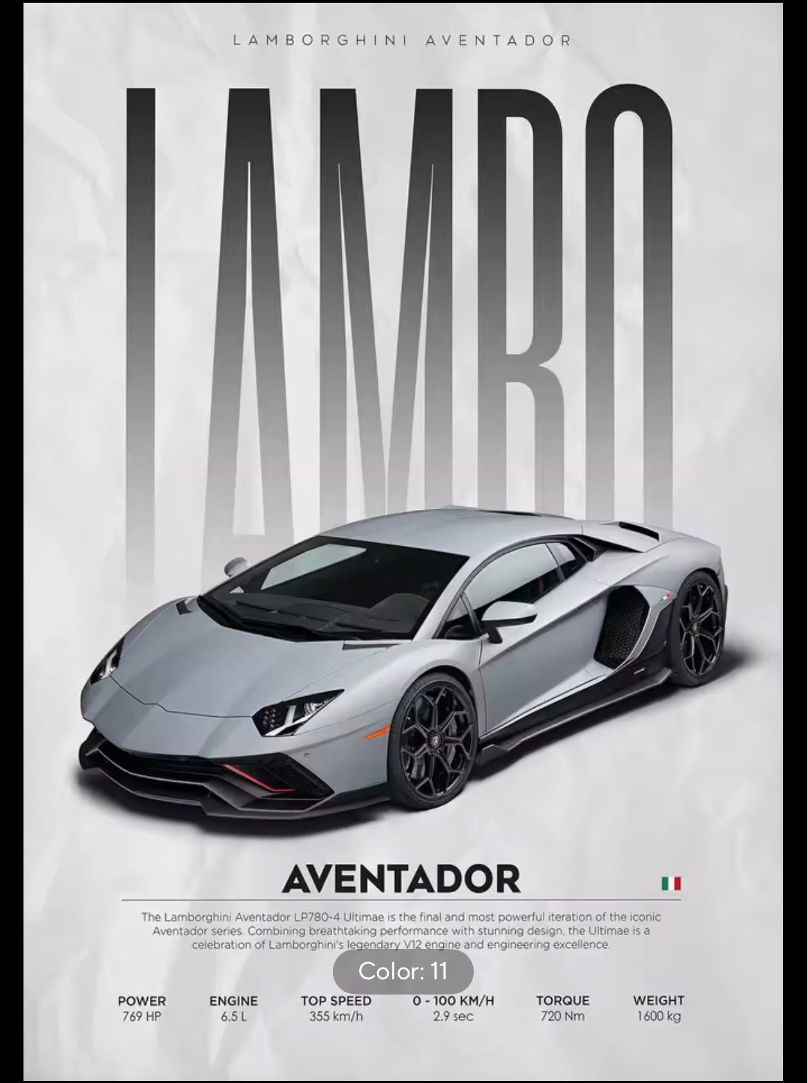 Lamborghini Aventador Silver