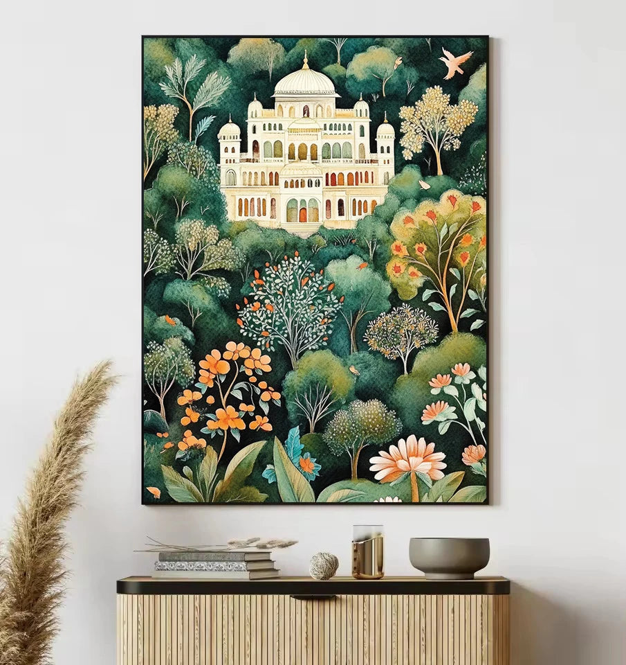 Vintage Jungle Landscape Canvas Print