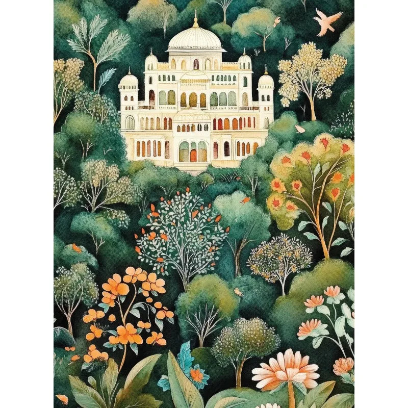 Vintage Jungle Landscape Canvas Print