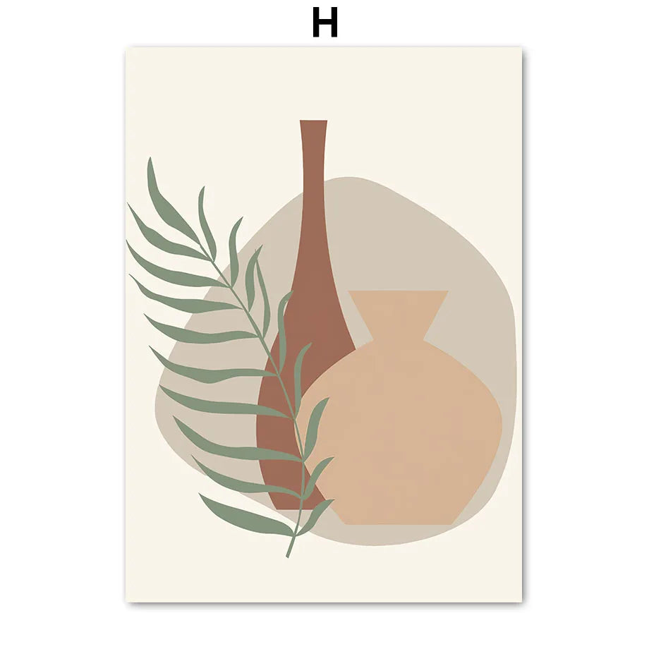 Sage & Peach Boho Botanical Canvas Print