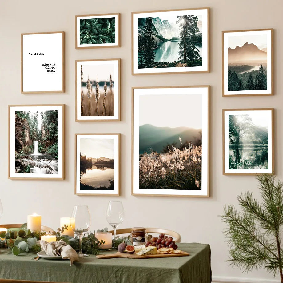 Forest, Mountain & Lake Nature Canvas Print