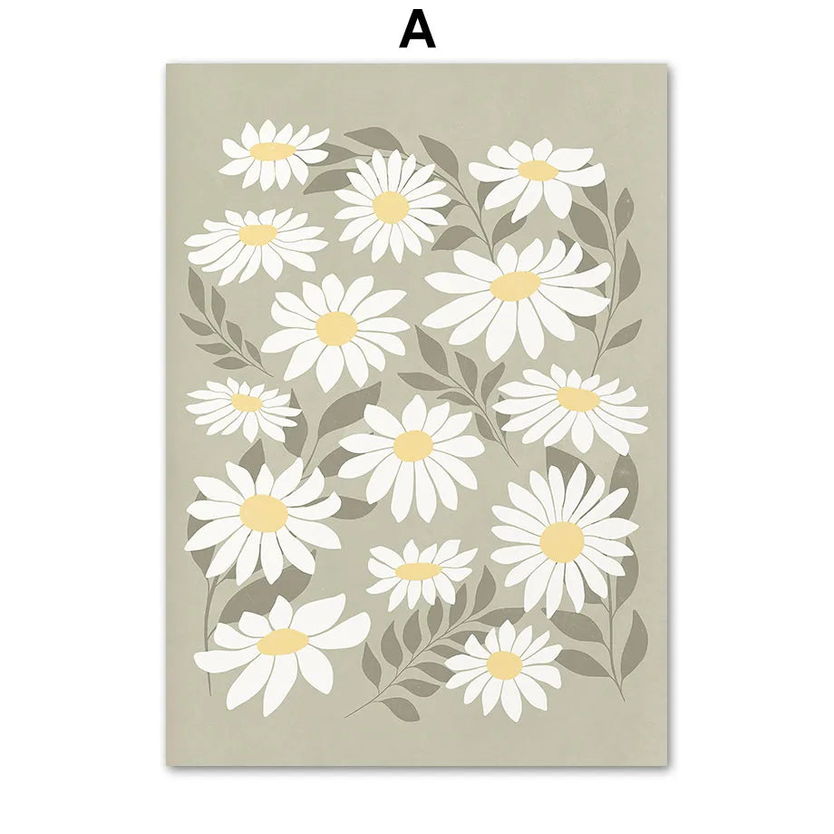 Sage & Peach Boho Botanical Canvas Print