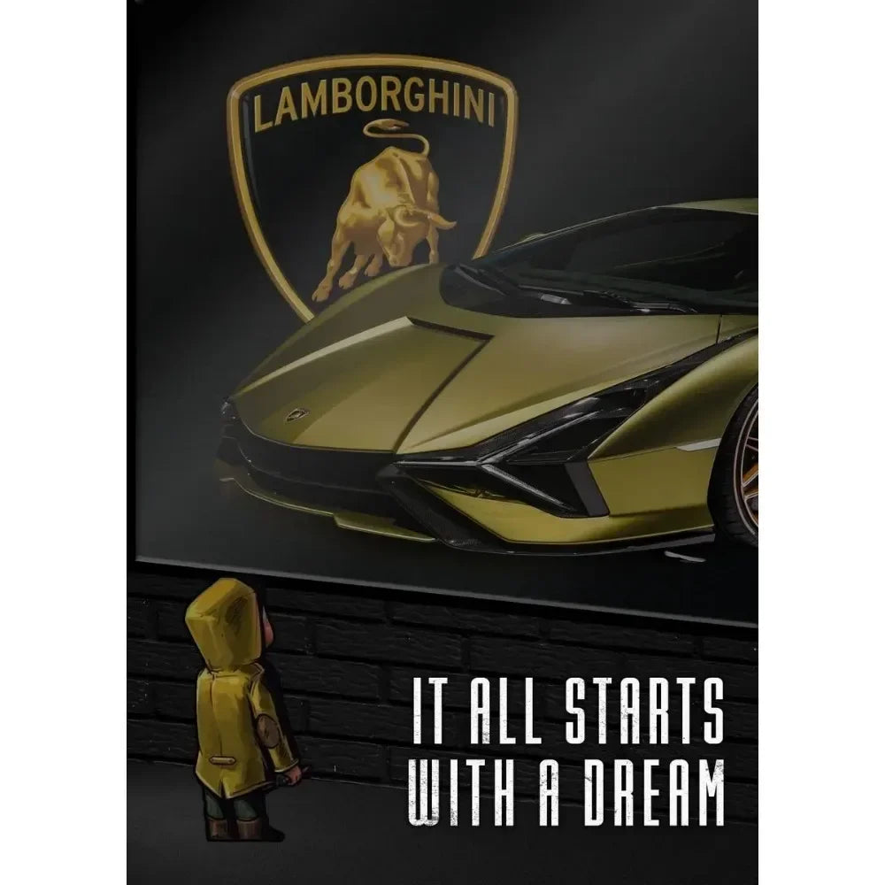 Motivational Supercar Canvas Poster