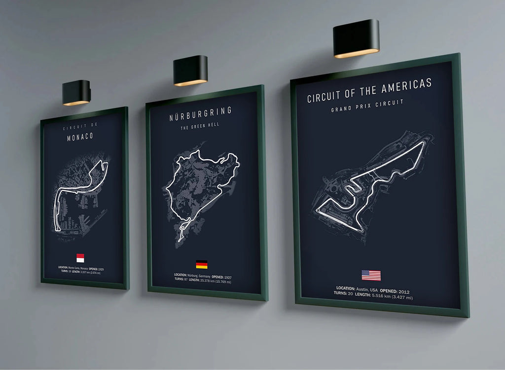 Formula One Track Circuits Canvas Prints