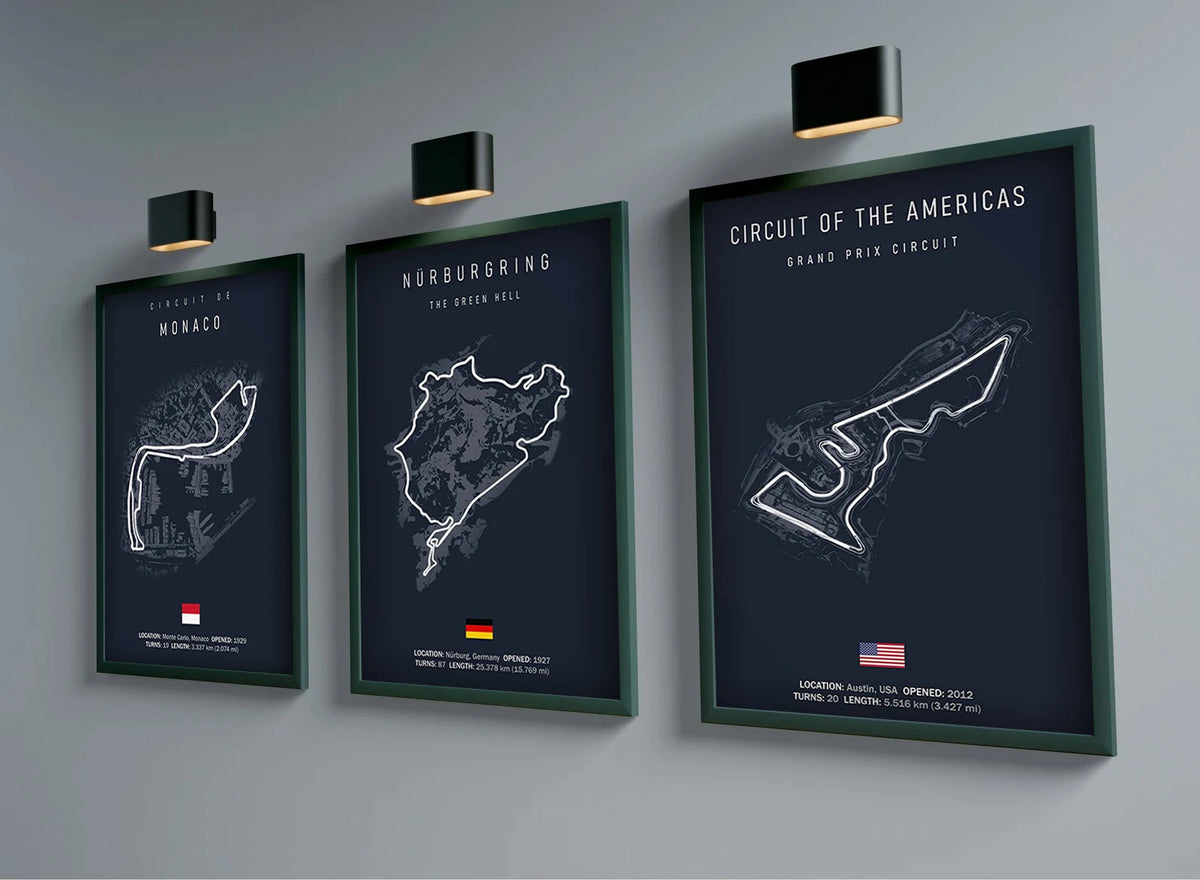 Formula One Track Circuits Canvas Prints