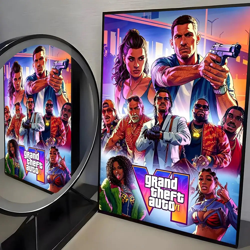 GTA VI Self-Adhesive Gaming Poster