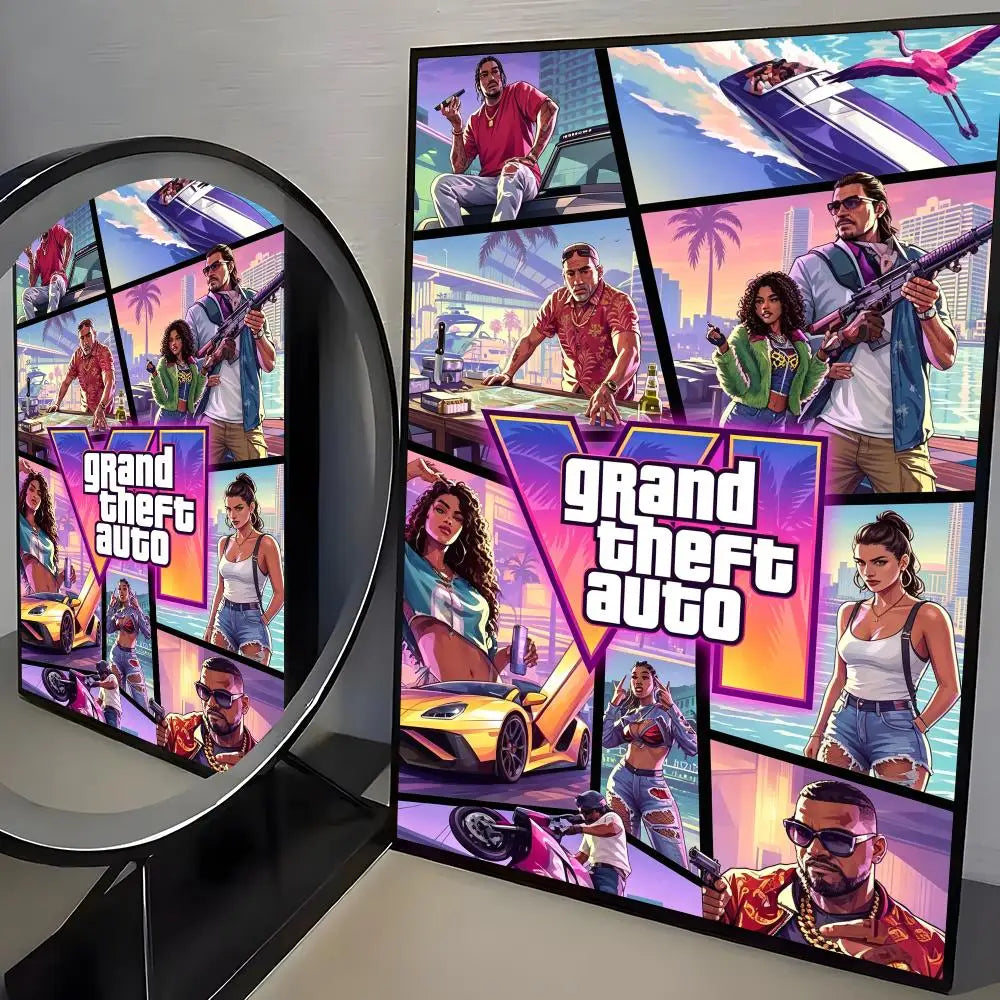 GTA VI Self-Adhesive Gaming Poster