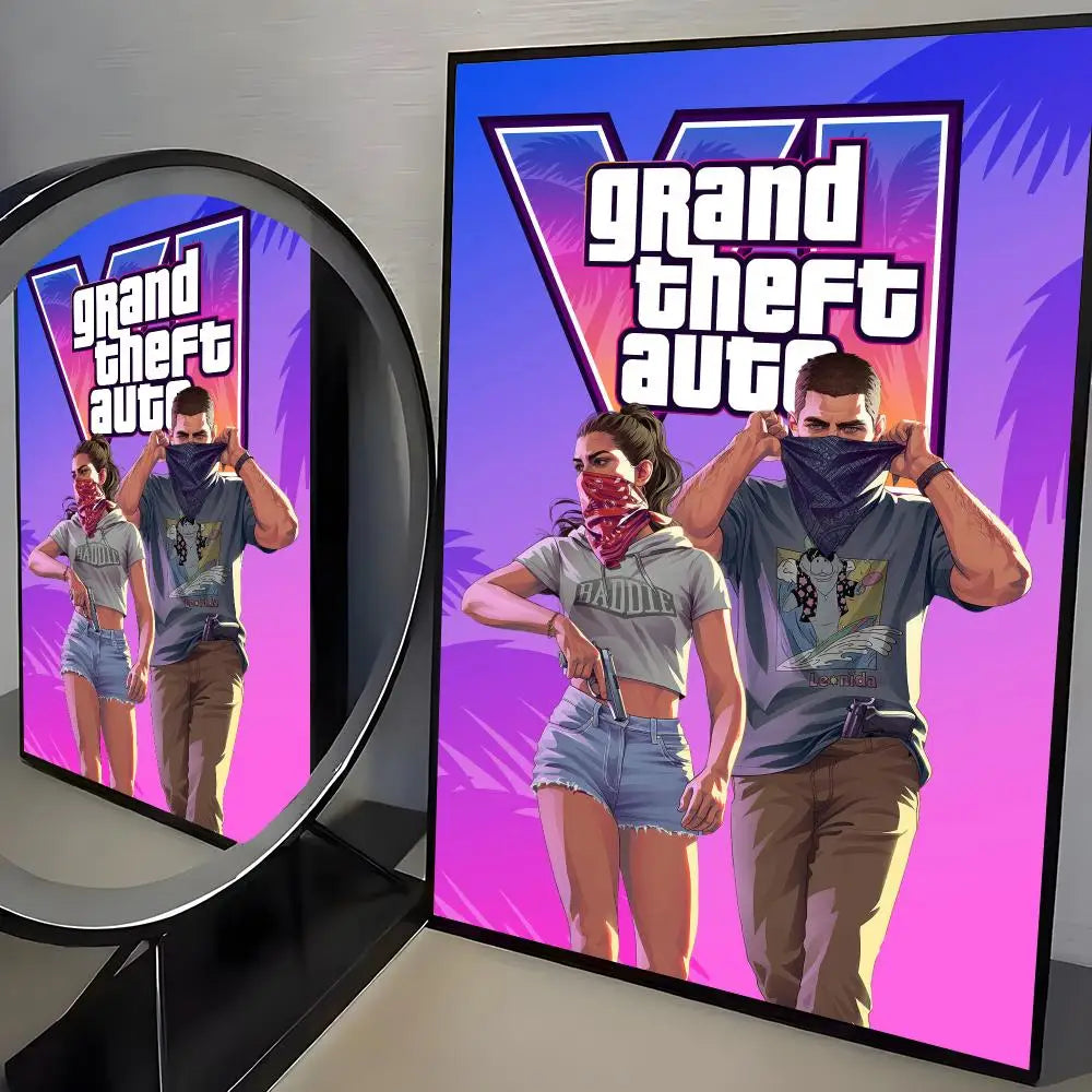 GTA VI Self-Adhesive Gaming Poster