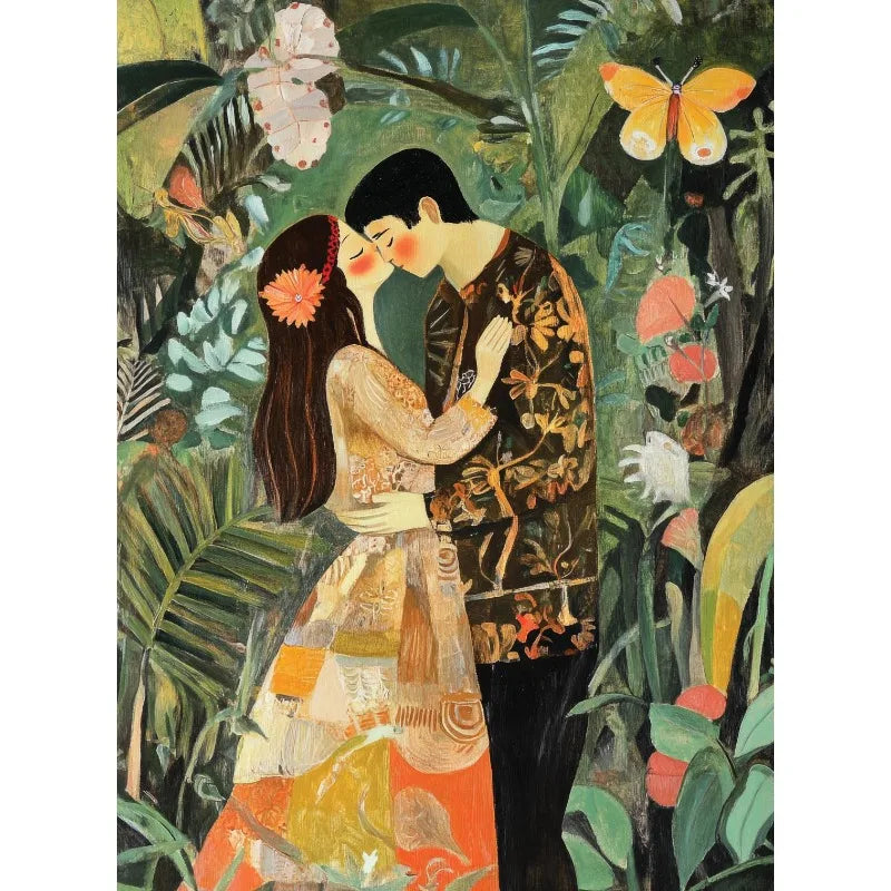 Vintage Jungle Landscape Canvas Print