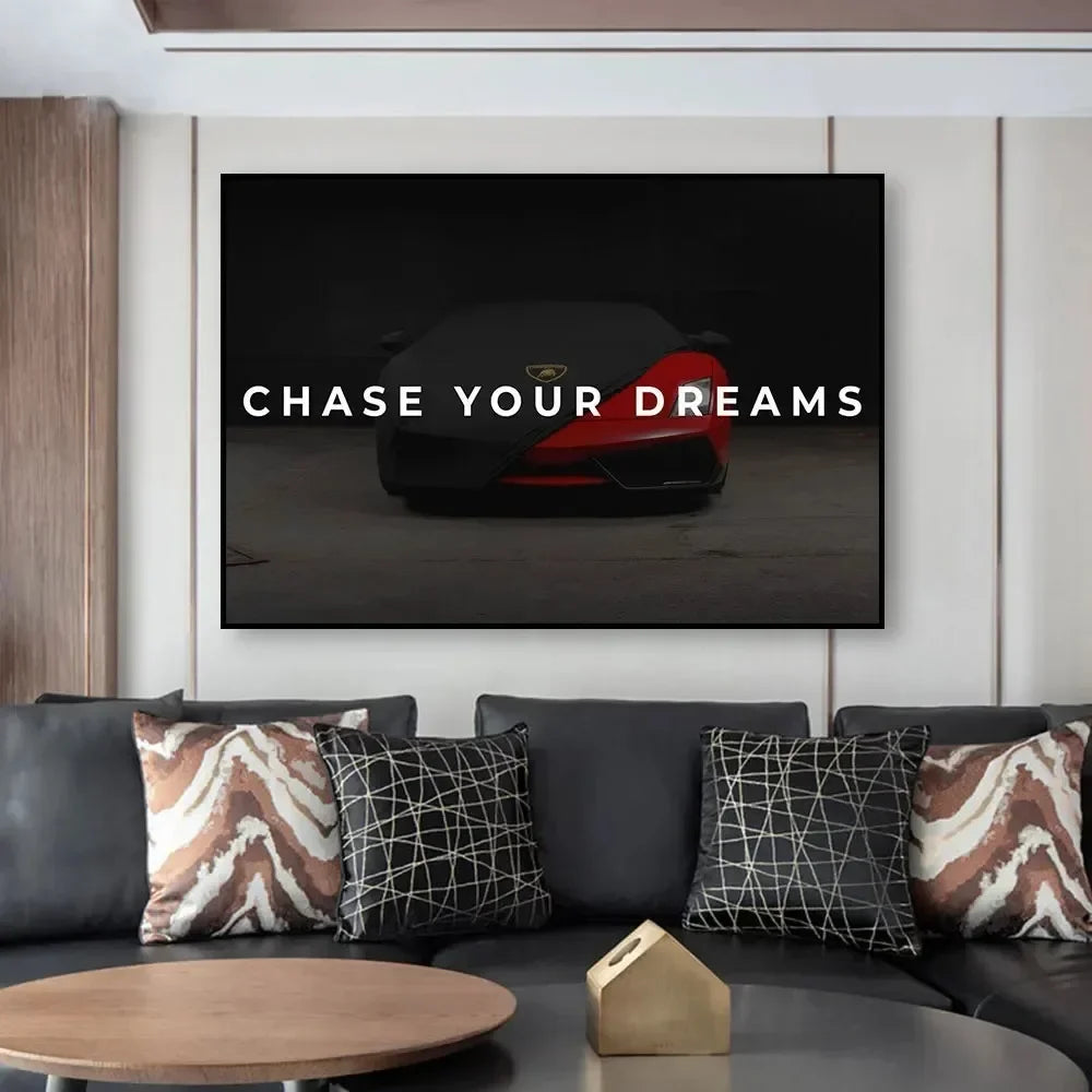 Motivational Supercar Canvas Poster