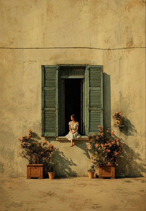 Girl at the Window Canvas Print