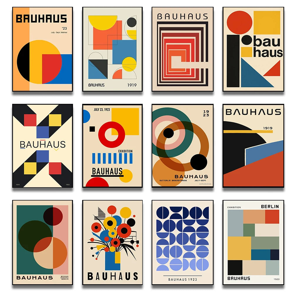 Bauhaus Geometric Canvas Print
