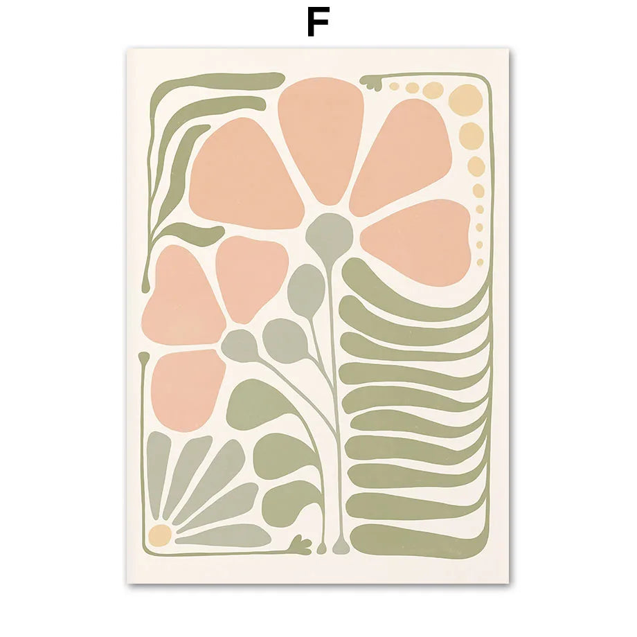 Sage & Peach Boho Botanical Canvas Print
