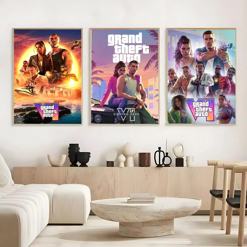 GTA VI Self-Adhesive Gaming Poster