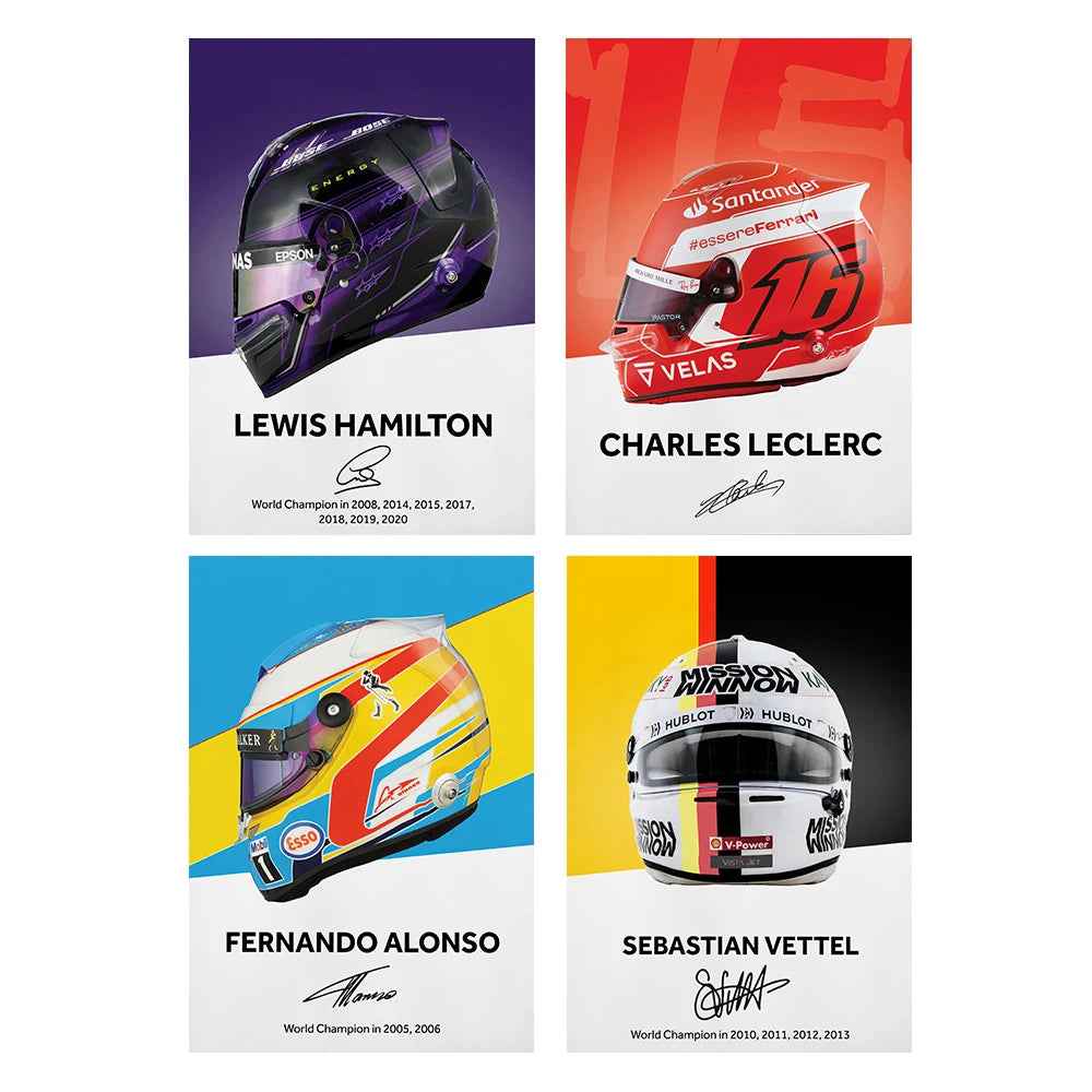 Formula 1 Helmet Wall Art Poster