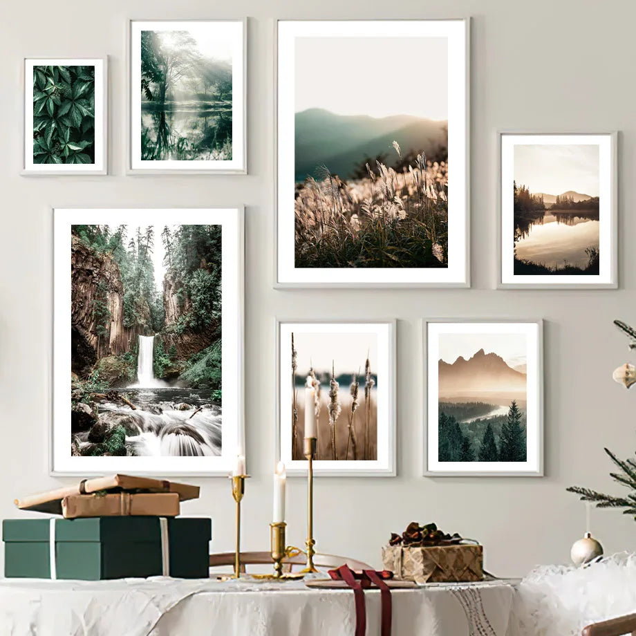 Forest, Mountain & Lake Nature Canvas Print