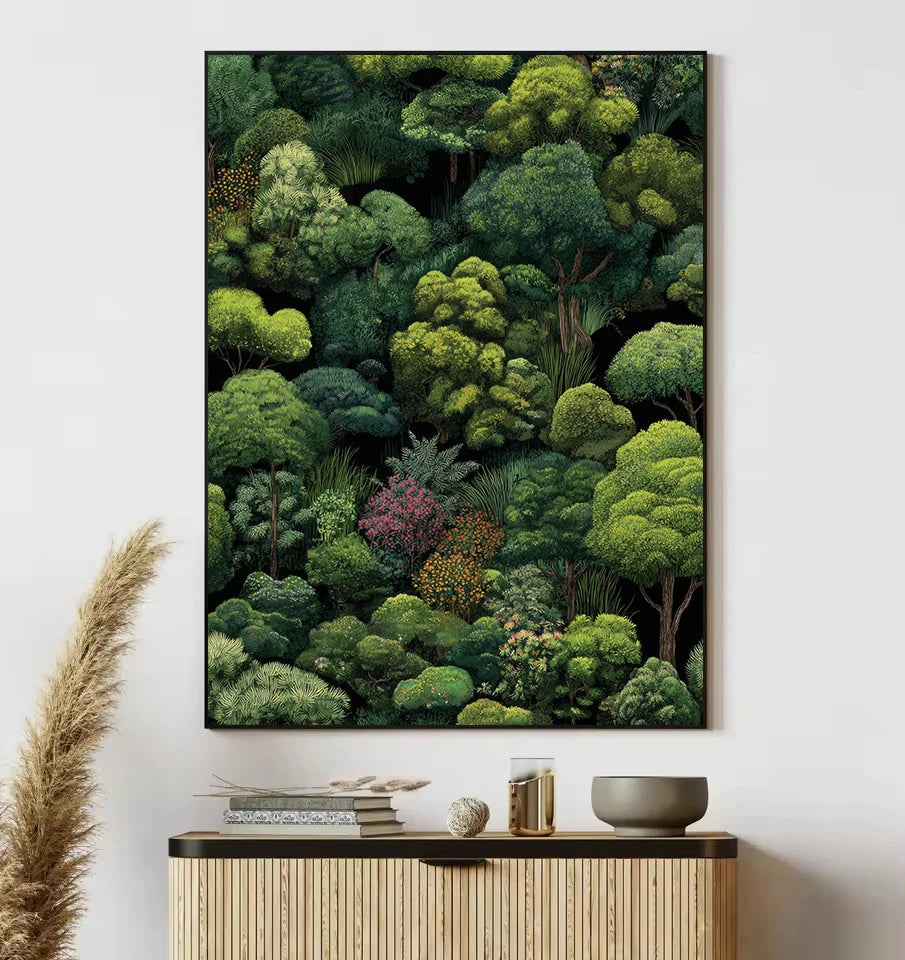 Vintage Jungle Landscape Canvas Print
