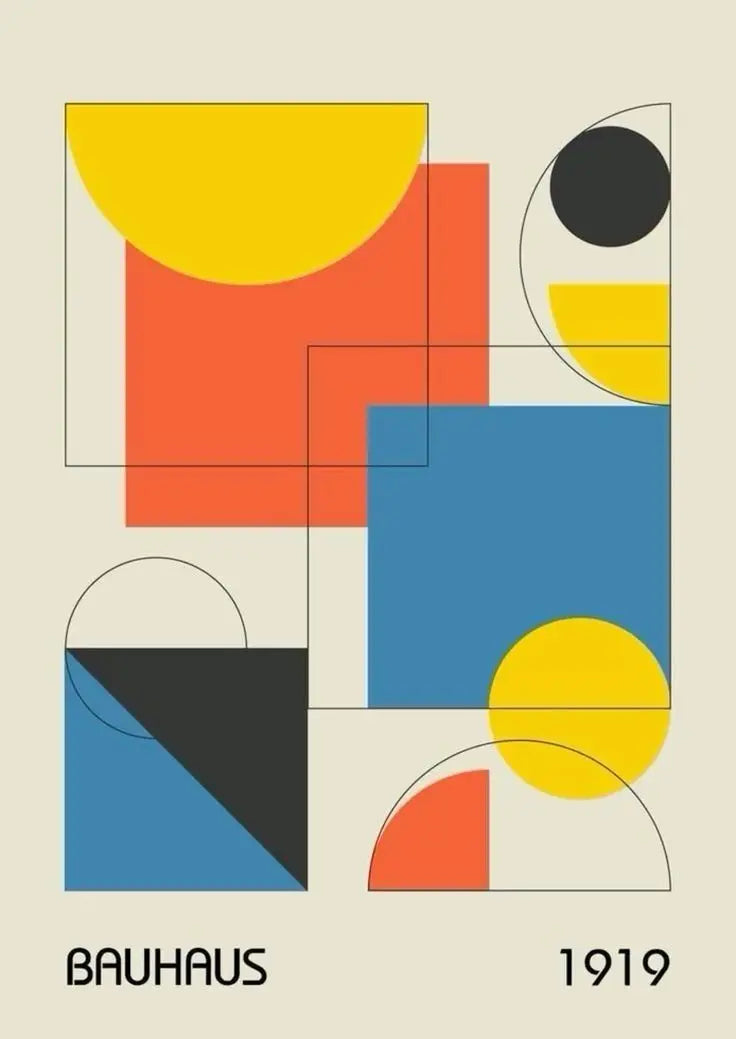 Bauhaus Geometric Canvas Print