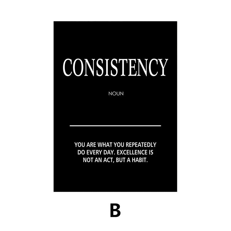 Minimalist Black & White Motivational Canvas Poster