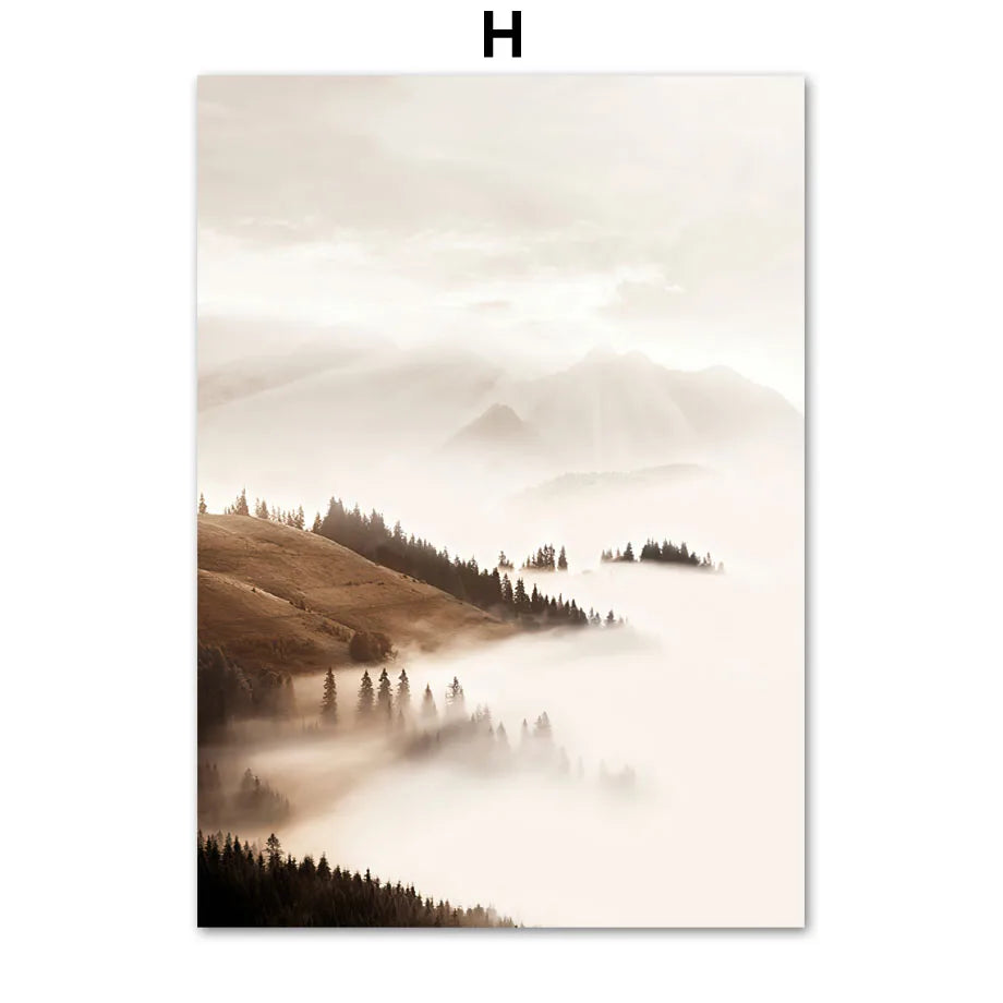 Forest, Mountain & Lake Nature Canvas Print