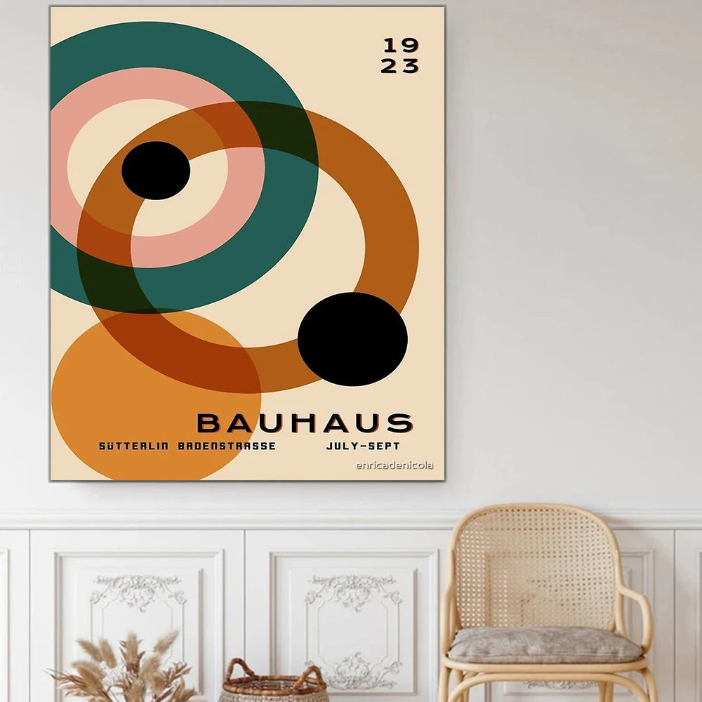 Bauhaus Geometric Canvas Print