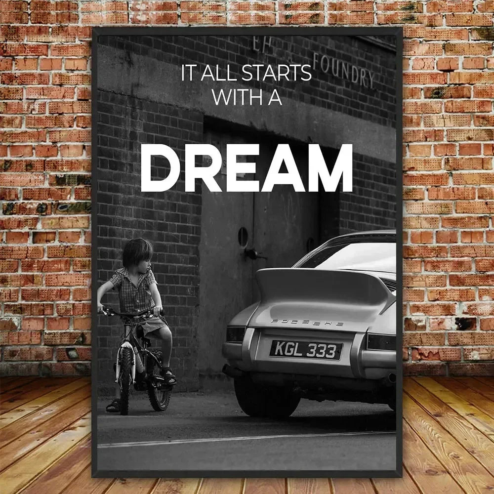 Motivational Supercar Canvas Poster