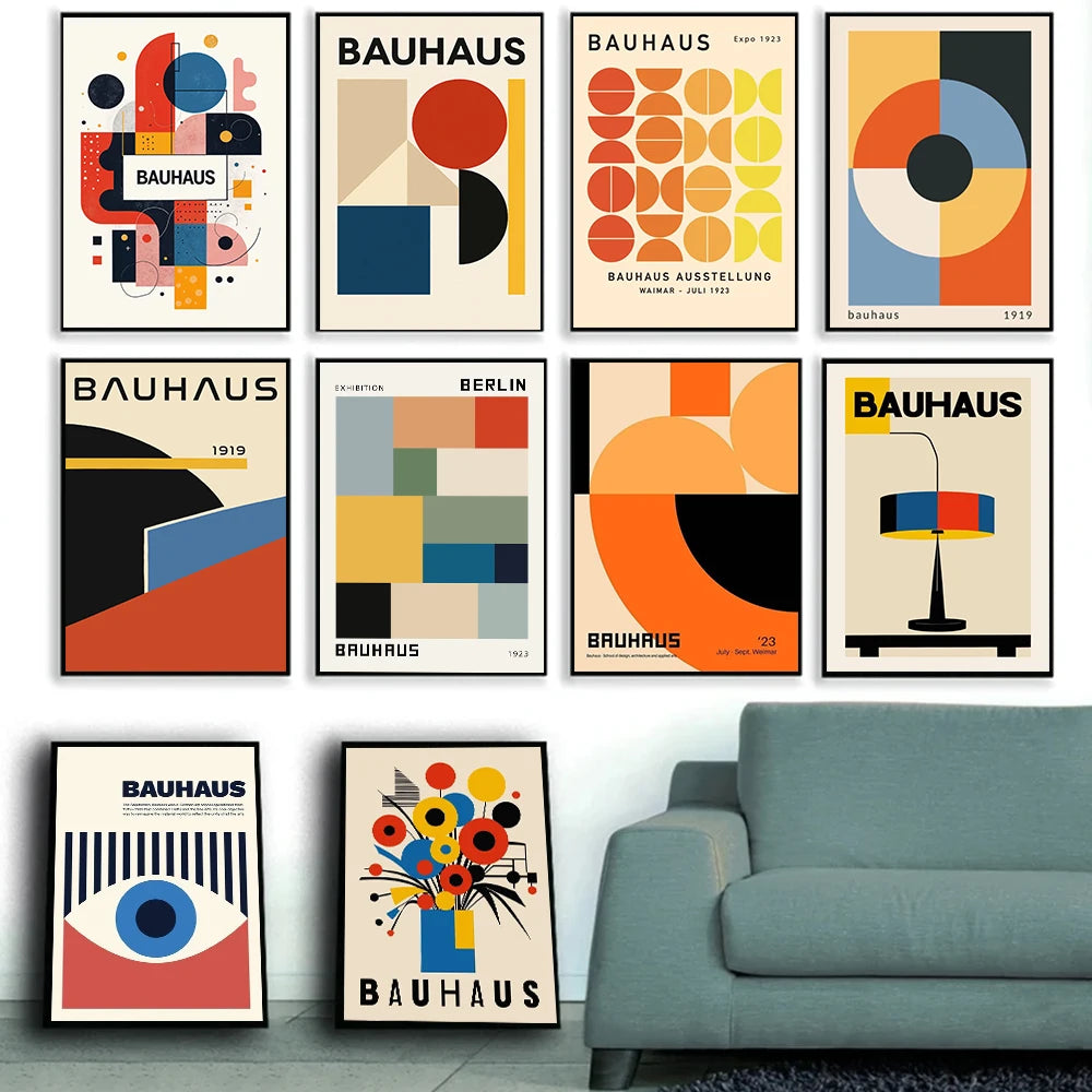 Bauhaus Geometric Canvas Print