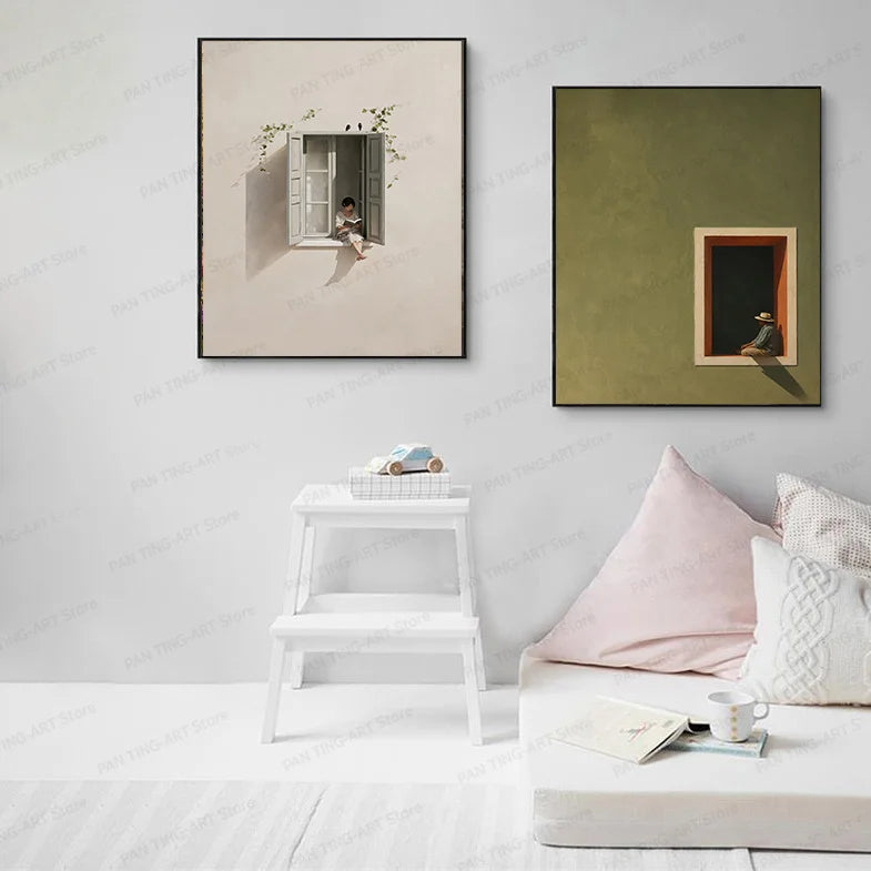 Girl at the Window Canvas Print