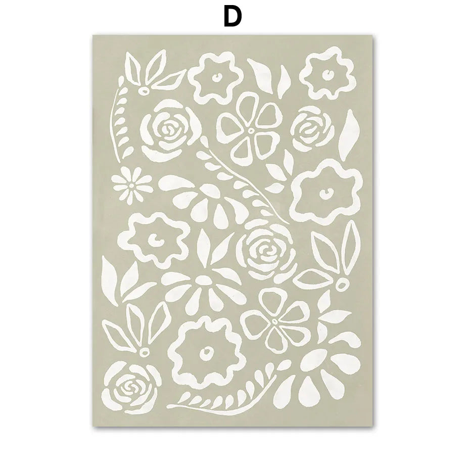 Sage & Peach Boho Botanical Canvas Print