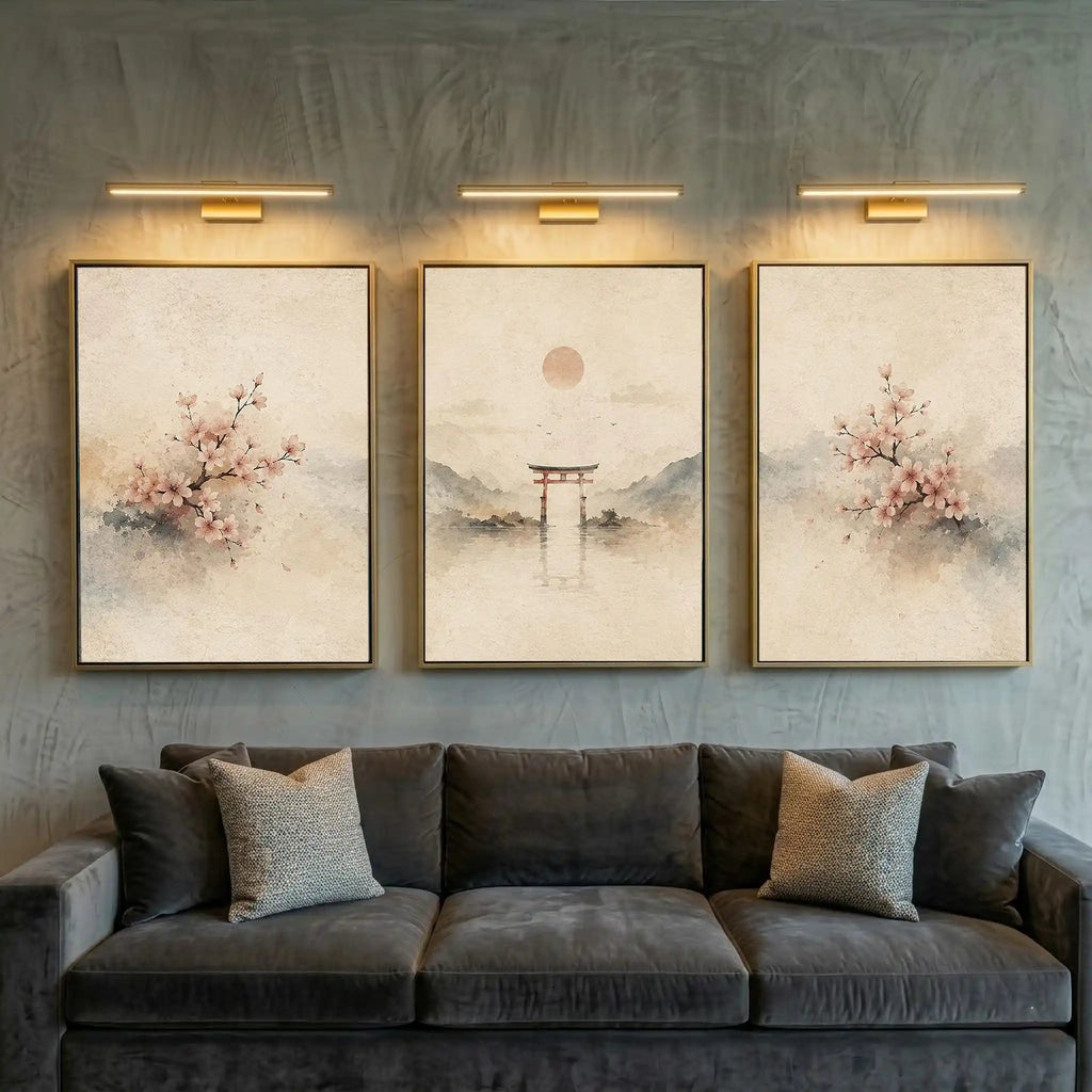 Cherry Blossom & Torii Gate Canvas Print Set