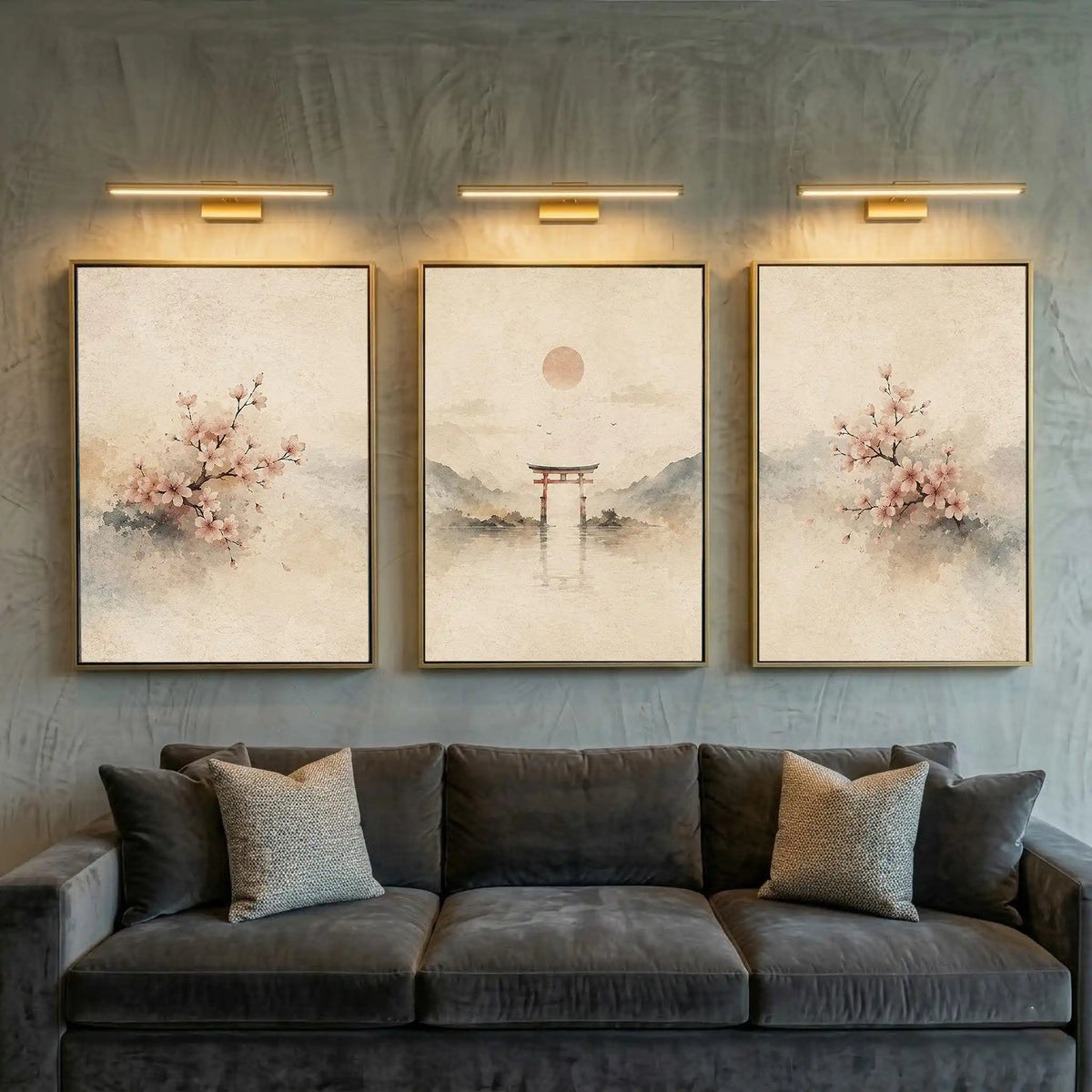 Cherry Blossom & Torii Gate Canvas Print Set