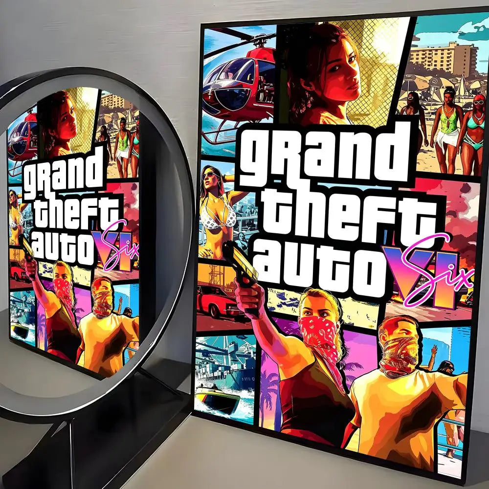 GTA VI Self-Adhesive Gaming Poster