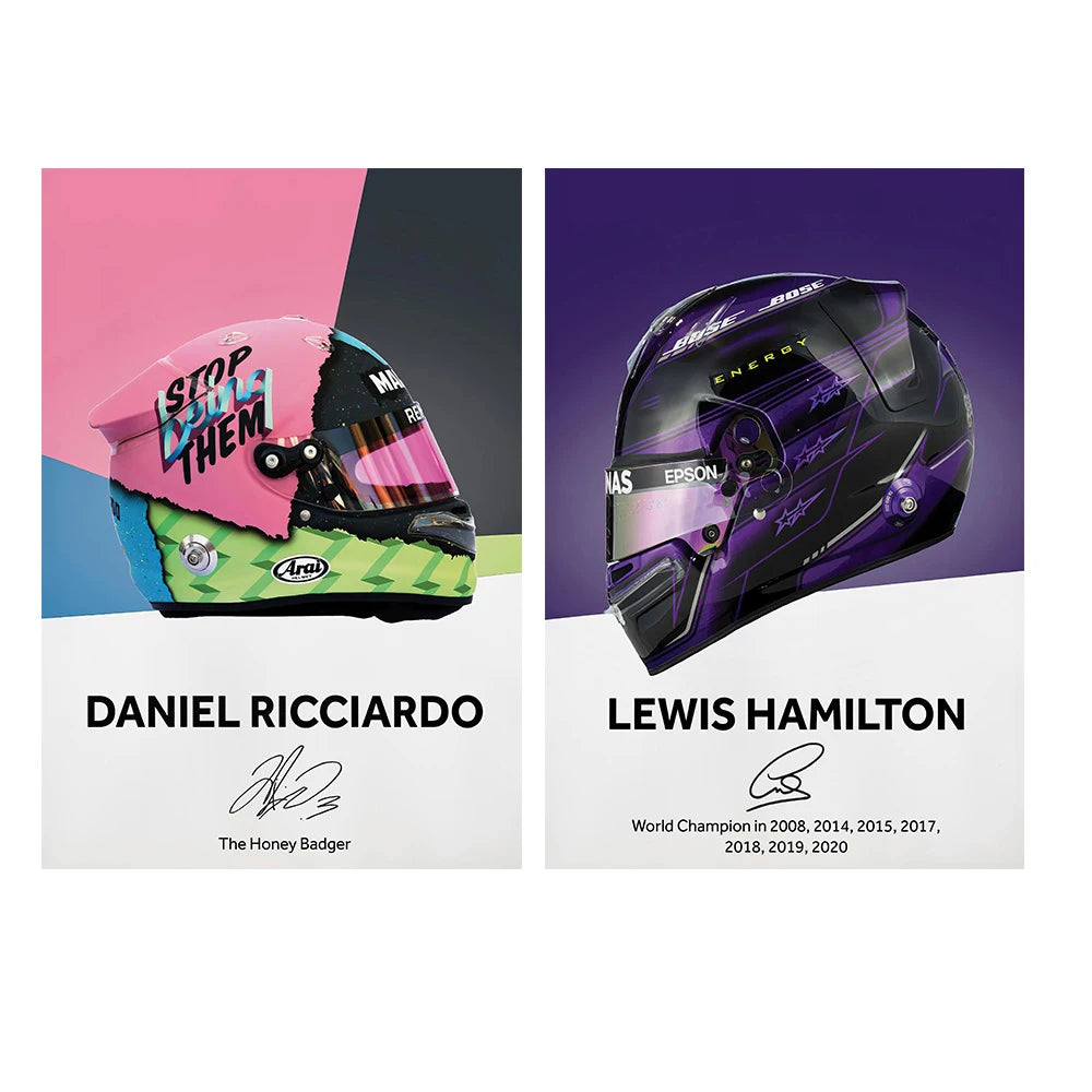 Formula 1 Helmet Wall Art Poster