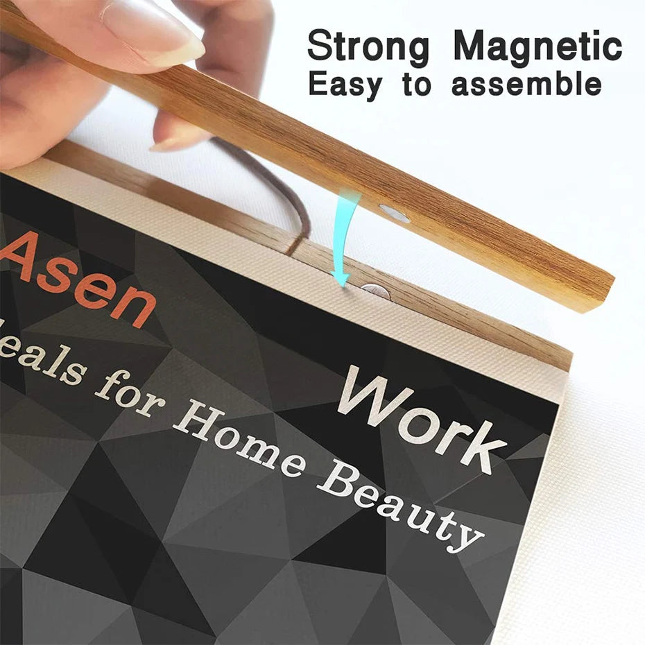 Magnetic Wooden Poster Hanger Frame