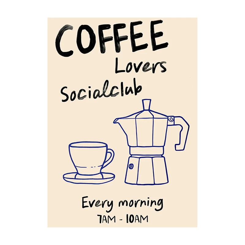 Retro Coffee & Café Canvas Print