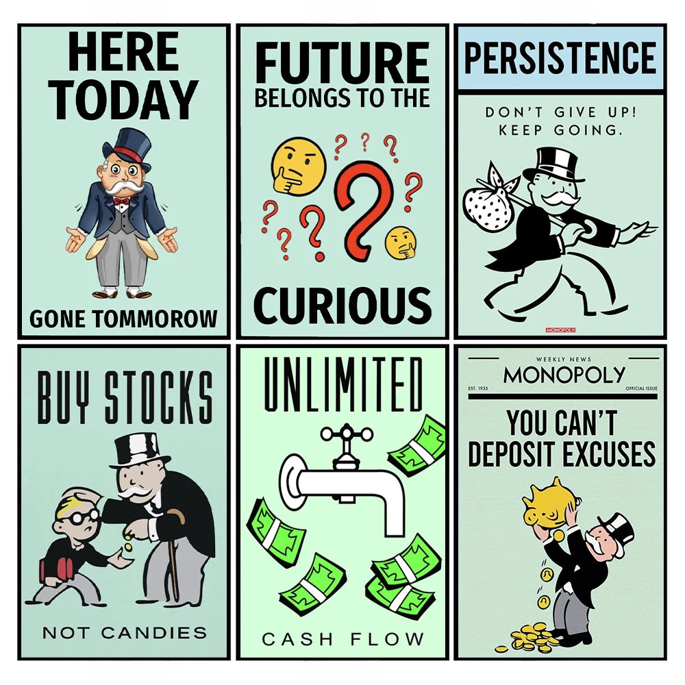 Monopoly Motivational Canvas Print
