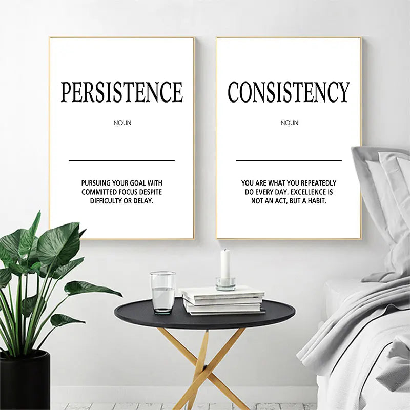 Minimalist Black & White Motivational Canvas Poster