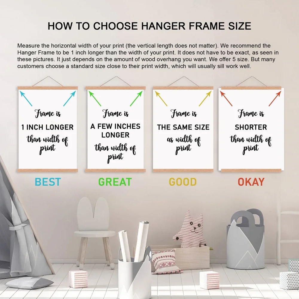 Magnetic Wooden Poster Hanger Frame