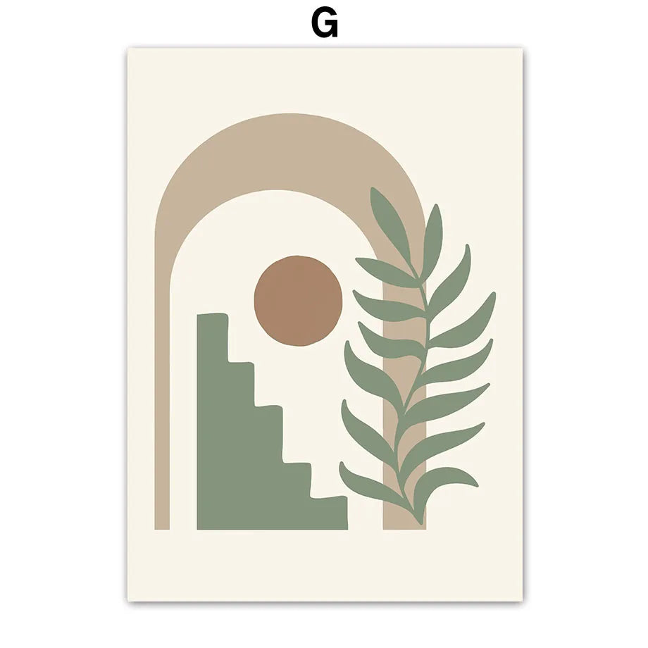 Sage & Peach Boho Botanical Canvas Print