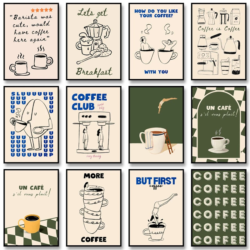 Retro Coffee & Café Canvas Print