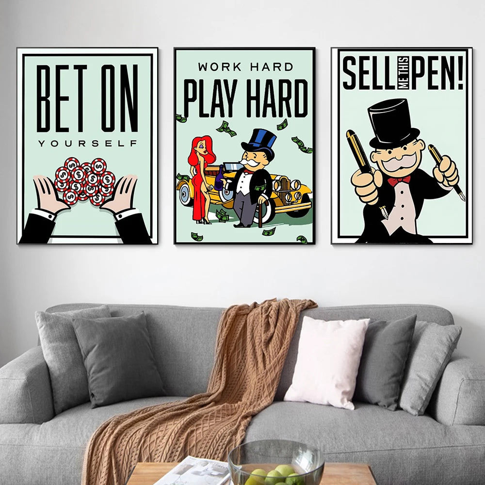 Monopoly Motivational Canvas Print