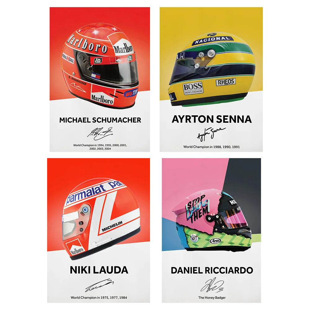 Formula 1 Helmet Wall Art Poster