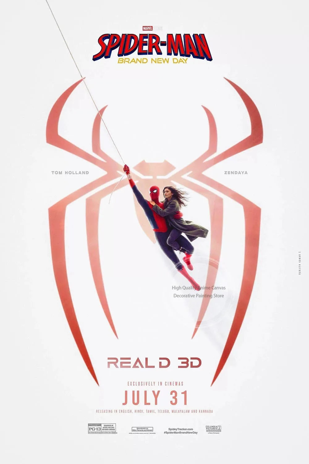 Spider-Man Cinematic Art – Unframed Canvas Poster