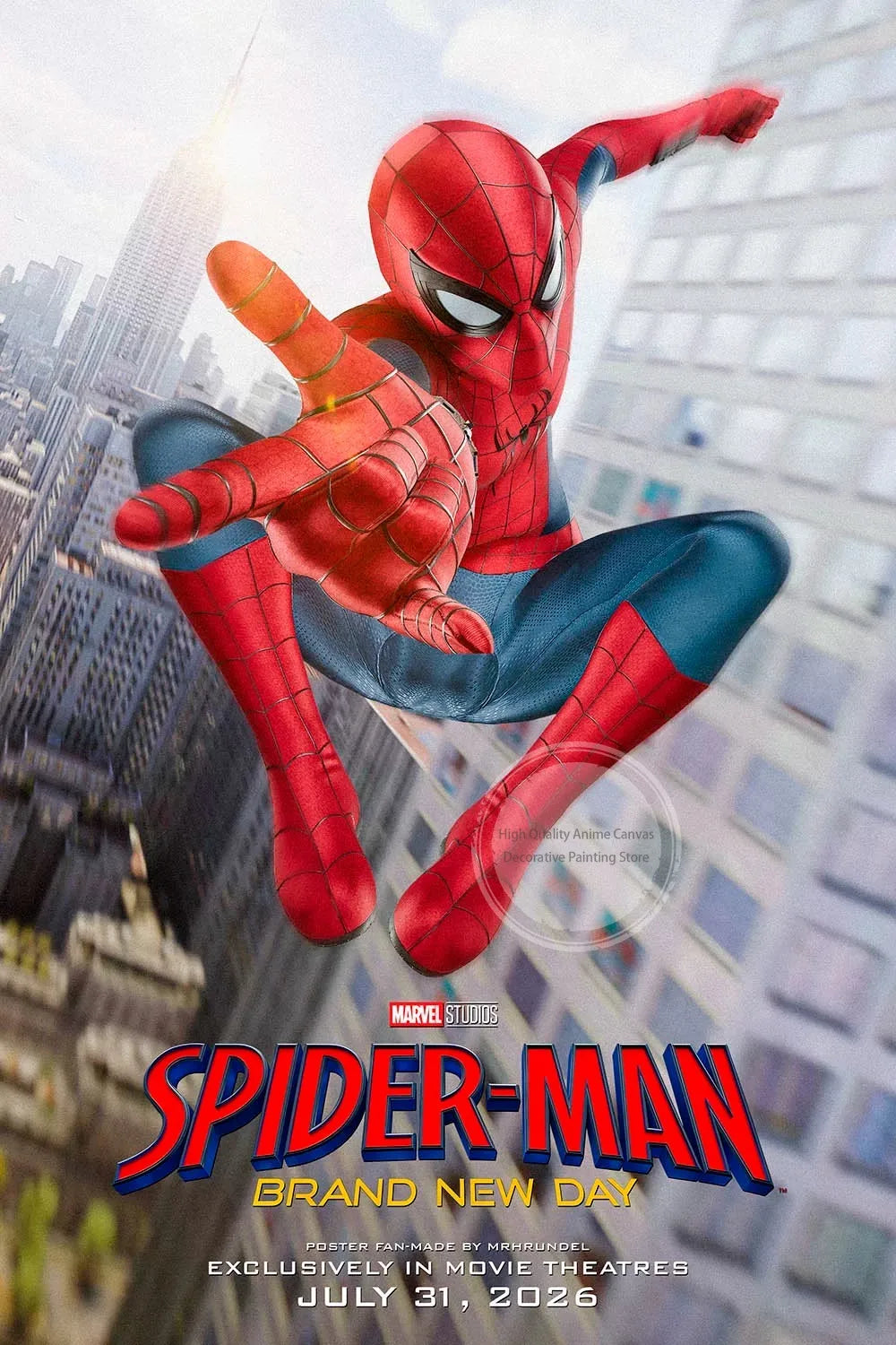 Spider-Man Cinematic Art – Unframed Canvas Poster