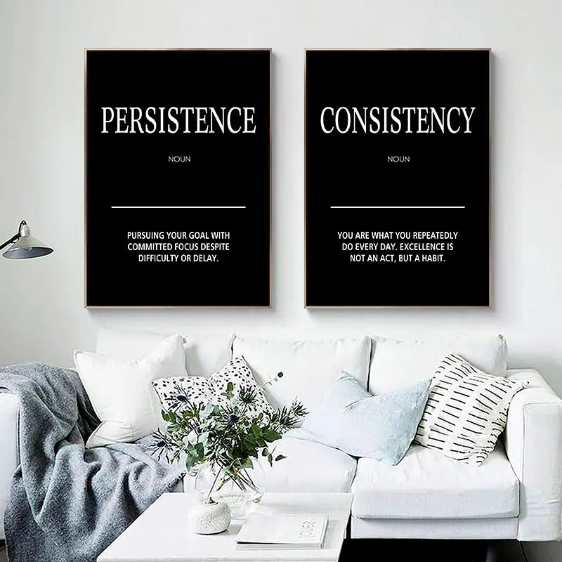 Minimalist Black & White Motivational Canvas Poster