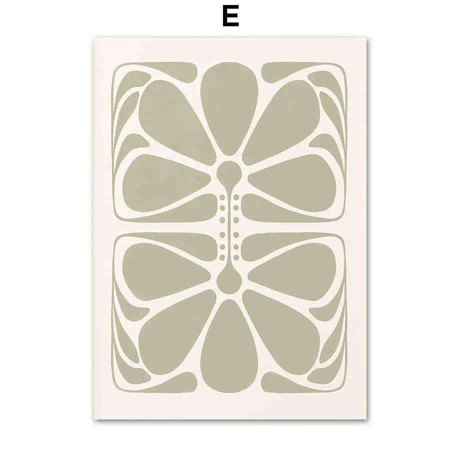 Sage & Peach Boho Botanical Canvas Print