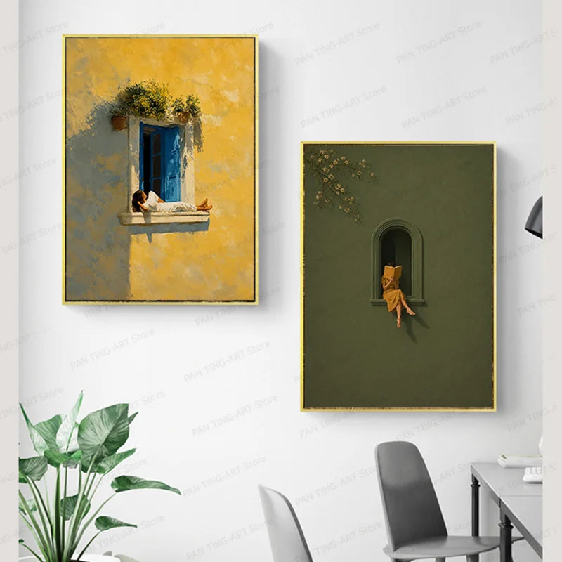 Girl at the Window Canvas Print