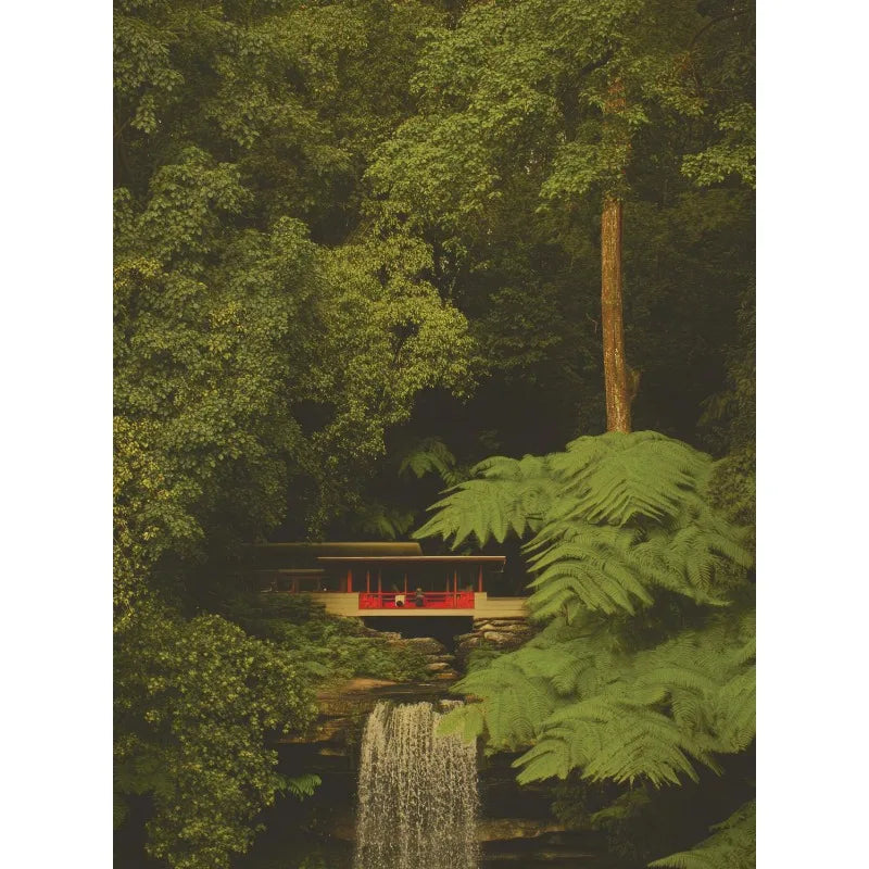 Vintage Jungle Landscape Canvas Print