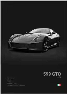 Minimalist Grey 599 GTO Poster