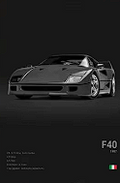 Minimalist Black F40 Poster